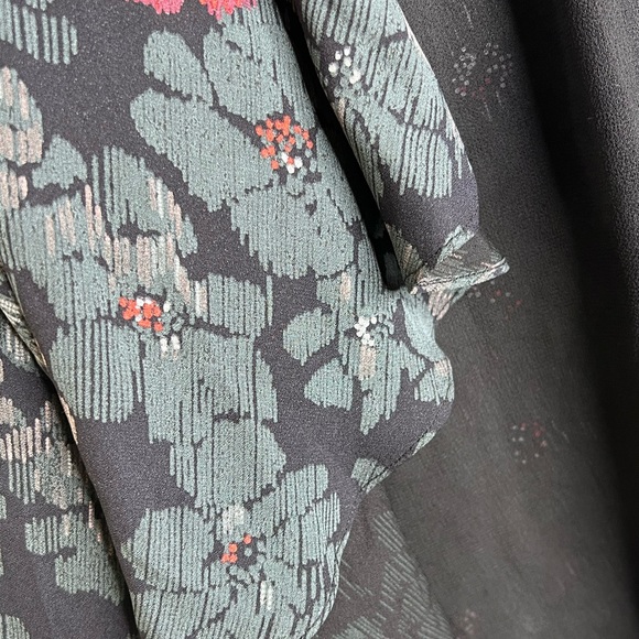 What Goes Around Comes Around silk hi lo skirt floral S asymmetrical vintage - Picture 3 of 8